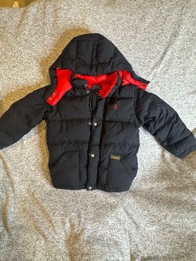Polo by Ralph Lauren Black Jacket with Red Lining